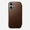 Nomad Modern Leather Folio Case for iPhone 16 - Brown Photo 5