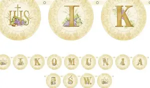 PartyDeco First Holy Communion Banner, 13x200 cm