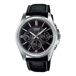 Casio MTP-1375L-1AVDF vīriešu kvarca pulkstenis ar nerūsējošā tērauda korpusu un ādas siksniņu
