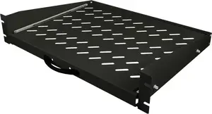 Alantec 19-inch Sliding Shelf 2U, 350mm Depth, 4-Point Mounting, Black