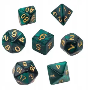 Rebel RPG Dice Set, Pearlescent Dark Green