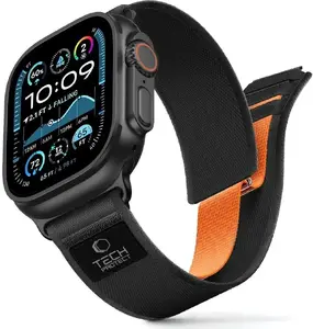 Ремешок Tech-Protect Nylon Elite для Apple Watch 44мм/45мм/46мм/49мм, черный/оранжевый