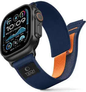 Ремешок Tech-Protect Nylon Elite для Apple Watch 44мм/45мм/46мм/49мм, темно-синий/оранжевый