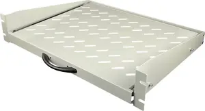 Alantec 19-inch Sliding Shelf 2U, 350mm Depth, 4-Point Mounting, Grey