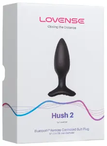 Вибрирующая анальная пробка Lovense Hush 2 размера M с управлением через приложение