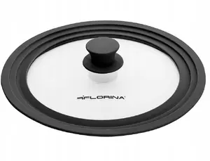 Florina Universal Heat-Resistant Glass Lid 3-in-1 for 24/26/28 cm Cookware with Silicone Rim Black