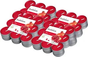 Bolsius True Scents granātābolu aromātiskās tējas sveces, degšanas laiks 4 stundas, 72 gab.