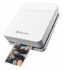Портативный струйный принтер Denver MCP-6010, 600 x 600 DPI, белый, проводной и беспроводной