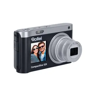 Rollei Compactline 12102 digitālā kompaktkamera, 64 MP CMOS, 12x optiskā tālummaiņa, 4K Ultra HD, melna