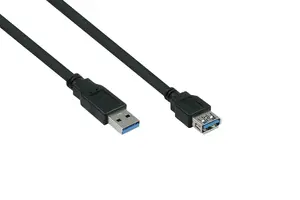 Alcasa UK30P-ASA-010S USB 3.2 Gen 1 USB-A to USB-A Cable 1m Black