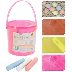 Free and Easy Sidewalk Chalk Set, 15 Pieces in Bucket
