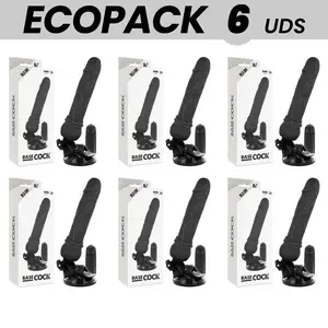 BASECOCK Realistic Vibrator with Remote Control, 19.5 cm, Black