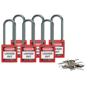Brady 814136 Conventional Keyed to Differ Padlock, 6-Pack