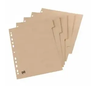 Oxford 100204964 A4 Cardboard Divider, 5-Part, Beige