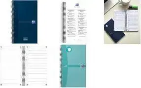 Ежедневник Oxford Office Essentials Task Manager, мягкая обложка цвета аква, двойная спираль, 115 листов