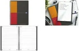 Спиральный блокнот Oxford International Task Manager, B5, 80 листов, обложка из ПП