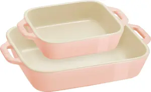 Staub Rectangular Dish Set, 2 Pieces, Light Pink