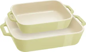 Staub Rectangular Dish Set, 2 Pieces, Light Green