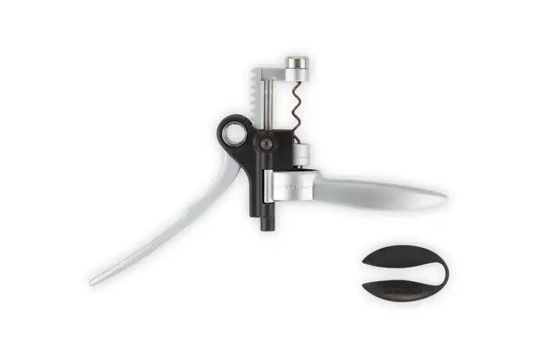 Le Creuset LM250 Lever Corkscrew - Black and Silver Photo 2