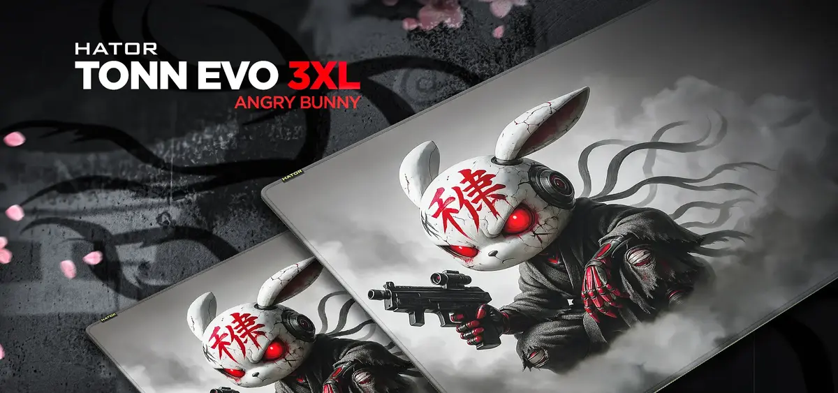 HATOR Tonn EVO 3XL Angry bunny Gaming Mouse Pad Photo 10