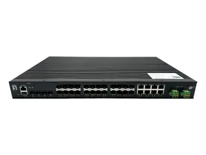 LevelOne 28-Port L2 Plus Managed Industrial Gigabit Fiber Switch, 4x 2.5GbE SFP, 16x 1.25GbE SFP, 8x Combo SFP/RJ45, Redundant Power