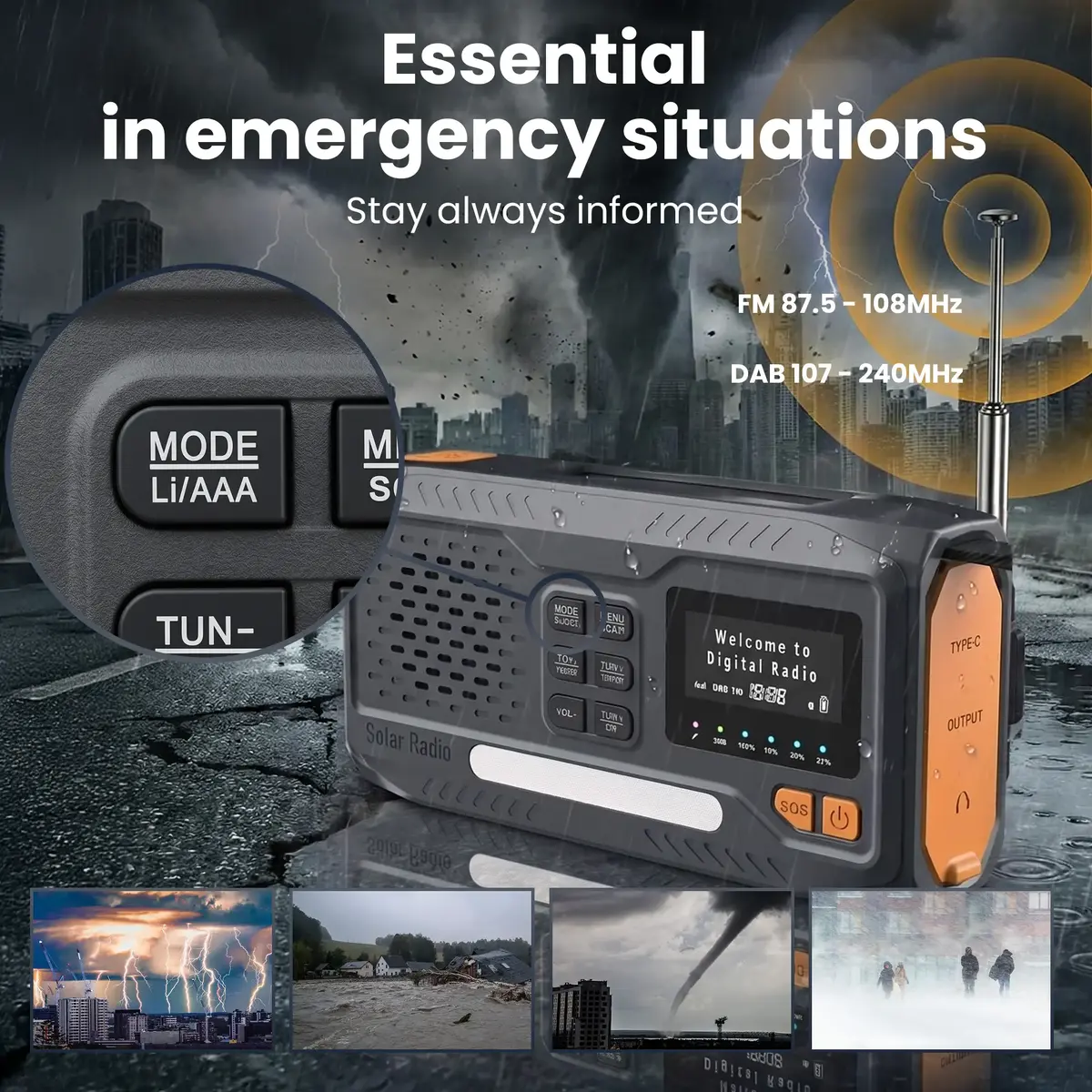 Портативное аварийное радио Extralink BT-4000 с повербанком Photo 13