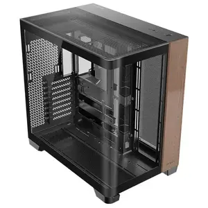 Antec C8 Curve Wood Full Tower PC Case, Black and Wood, Tempered Glass Side Window