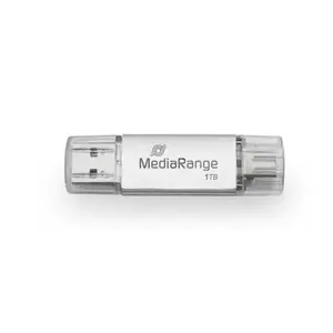 USB-флеш-накопитель MediaRange MR941-1 1 ТБ, USB Type-A и USB Type-C, 3.2 Gen 1, серебристый