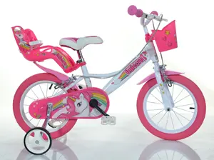 Dino Bikes 144R-UN bērnu pilsētas velosipēds 14 collu tērauda rāmis rozā un balts