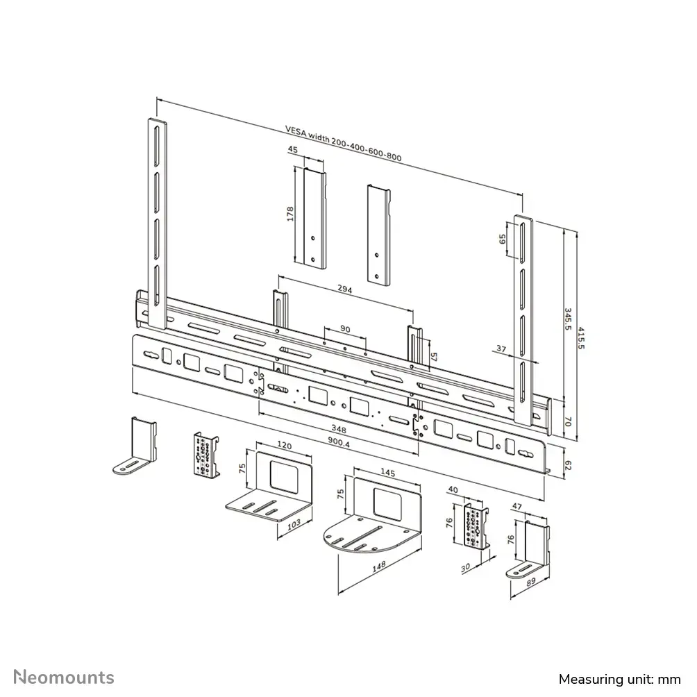 Neomounts AV30-500BL Universal Videobar Mount for 43-110 inch Screens Photo 16
