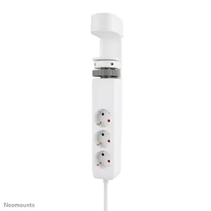 Neomounts DS22-840WH6 Desk Socket with Clamp, 3 AC Outlets, USB-C and USB-A Quick Charge, White