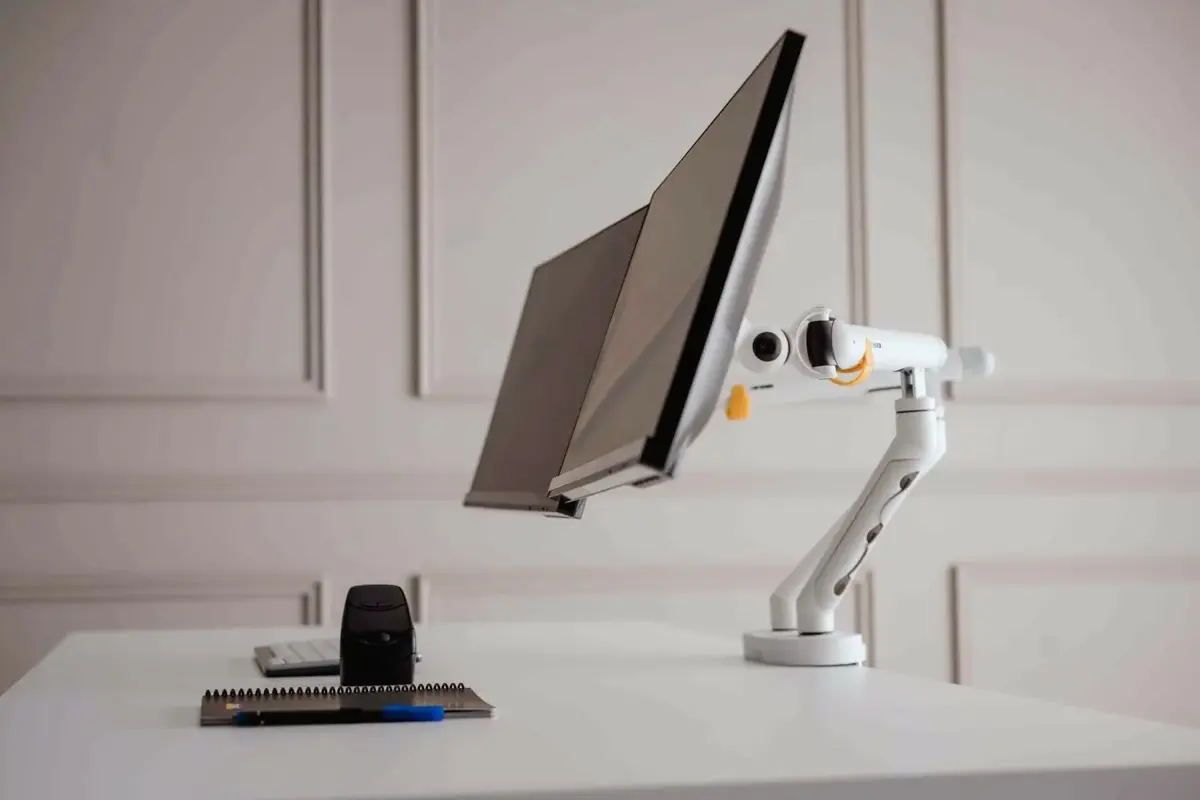 Monitora stiprinājums BakkerElkhuizen BE Flexible Dual White Photo 2