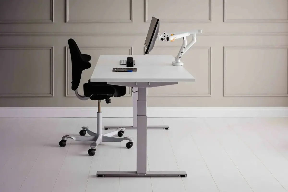 Monitora stiprinājums BakkerElkhuizen BE Flexible Dual White Photo 3