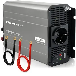 Инвертор напряжения Qoltec MS Wave 12V в 230V 1000/2000W с USB для аккумуляторов LiFePO4, GEL, AGM