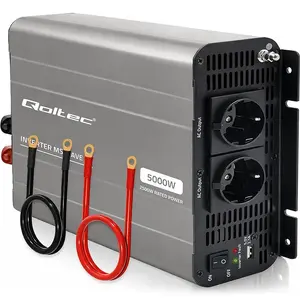 Инвертор напряжения Qoltec MS Wave 12V в 230V, 2500/5000W с USB, совместим с аккумуляторами LiFePO4, GEL, AGM