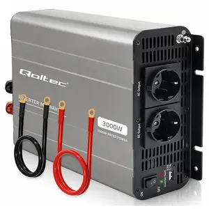 Инвертор напряжения Qoltec MS Wave 12V в 230V, 1500/3000W, USB, совместим с LiFePO4/GEL/AGM