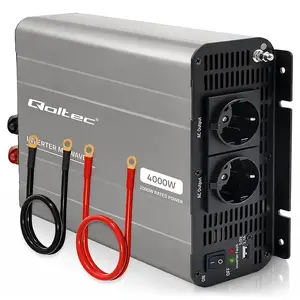 Инвертор напряжения Qoltec MS Wave 12V в 230V, 2000/4000W, USB, совместим с LiFePO4/GEL/AGM