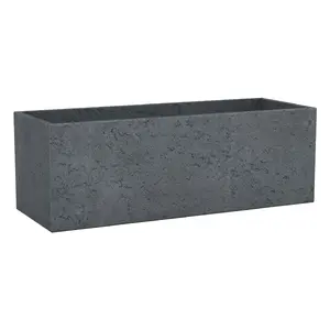 Scheurich C-Cube Long 240 Freestanding Plastic Outdoor Pot Planter, Black