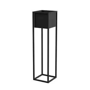 Nantes L Flower Pot Cover, Black, 23x23x90 cm