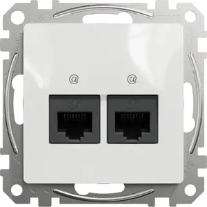 Двойная компьютерная розетка Schneider Electric Sedna Design 2xRJ45 кат.5e UTP, белая
