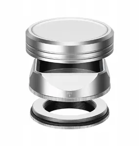 JJC Lens Hood and Cap for Fujifilm XF 23mm f/2 R WR and XF 27mm f/2.8 R WR Silver