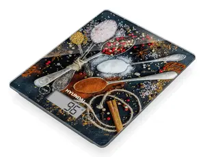 Hyundai KVE 893D Electronic Kitchen Scale, 5 kg Capacity, 1 g Accuracy, Multicolour