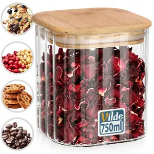 Vilde Glass Kitchen Storage Jar for Dry Goods 750ml