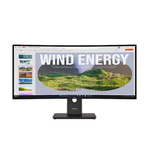Lenovo ThinkVision T34WD-40 Curved VA Monitor 34 Inch 3440 x 1440 Wide Quad HD 21:9 120Hz USB-C RJ45 Built-in USB Hub Black