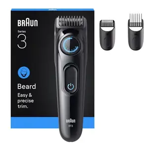 Braun BT3520 Beard Trimmer, 0.5-20 mm, Battery Operated, Black/Blue