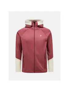 Vīriešu jaka Peak Performance Rider Essentials Midlayer Zip Hood sarkana