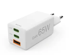 Hama 65W Dual USB-C Smartphone Charger, White