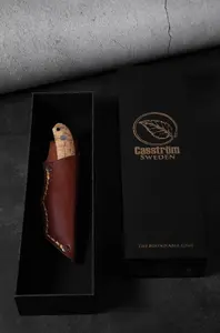 Boker Casstrom Safari Mini Hunter Fixed Blade Knife with Stabilized Curly Birch Handle