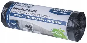 Staples DONAU PROFESSIONAL Heavy-Duty Trash Bags, 160L, Black, 10 Pieces
