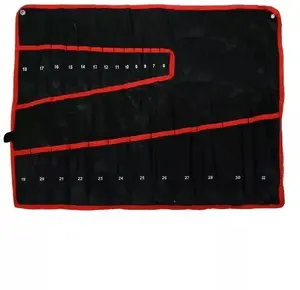 Silver 25-Piece Key Tool Roll Organizer